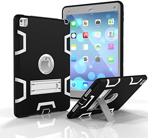 iPad pro 9.7 Case,ipad 5 case,ipad 6 case, Eastcoo Aarom Hybrid Dual Layer PC+TPU Rubber Shockproof Case Full-body Heavy Duty Case with Stand Kickstand iPad pro 9.7 ipad Air ipad Air 2 case for Kids Boy Girl(Black/Gray)