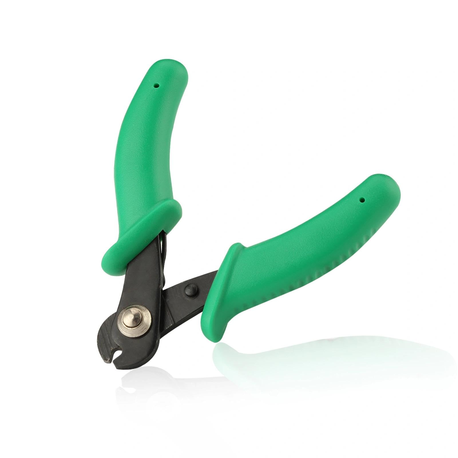 LEONTOOL 3-Inch Memory Wire Cutters for Jewelry Making, Electronic Copper Wire, Handicrafts - Black Carbon Steel Pliers with Ergonomic Grip