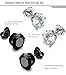 FIBO STEEL Stainless Steel Mens Womens Stud Earrings Black Round Cubic Zirconia Inlaid, 3mm-8mm Available (2 pairs set)