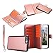 iPhone 8 Plus Case,iPhone 7 Plus Case, Pandawell PU Leather 9 Card Slot Wallet Folio Case with Detachable Magnetic Hard Case for Apple iPhone 8 Plus/iPhone 7 Plus - Rose Gold