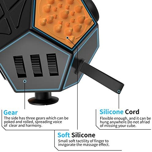 Amazon Com Atic 12 Sided Fidget Cube Fidget Twiddle Cube Dodecagon Stress Relief Hand Toy Decompression For Add Adhd Autism Kids And Adults Black Orange Toys Games
