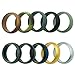 Keepfit Silicone Wedding Ring for Men - 10 Pack - The Ultimate Silicone Wedding Band Rubber Wedding Ring Set (Standard, 10 (20.64mm Inner diam))