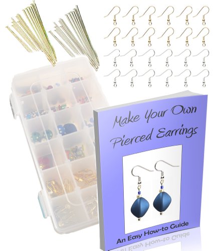 Make your own pierced earrings jewelry kit-supplies, fi…