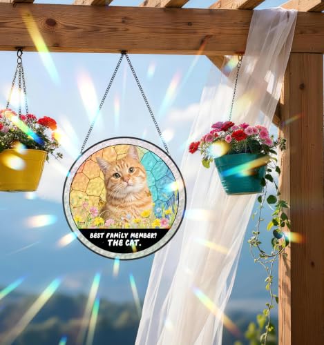 Personalized Stained Glass Suncatcher, Custom Pet Memorial Gift