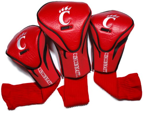 Team Golf NCAA Cincinnati Bearcats Contour Golf Club Headcovers (3 Count), Numbered 1, 3, & X, Fits Oversized Drivers, Utility, Rescue & Fairway Clubs, Velour lined for Extra Club Protection