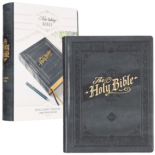 KJV Holy Bible, Large Print Note-taking Bible, Faux Leather Hardcover King James Version, Gray (KJV Note-taking Editions)