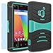 Coolpad ROGUE / 3320A Case, INNOVAA Turbulent Heavy Duty Shockproof Kickstand Dual-Layer Rugged Armor Case W/ Free Screen Protector & Touch Screen Stylus Pen - Teal/Black