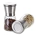 YoungShine Manual Salt and Pepper Shakers & Grinders & Mills Sets with Adjustable Coarseness, Conical Design, Made of 304 Stianless Steel and Lead-free Glass, Set of 2