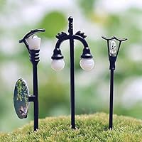 hwangli 5Pcs Miniature Streetlight Craft Garden Ornament Fairy Dollhouse Decor Plant Pot