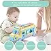 EFOSHM Intellectual School Bus Baby Toy, Piano Bus Toys with Shape Puzzles Knocking Piano Music Educational Toys Gifts for Baby, Toddler, Preschooler(Yellow)