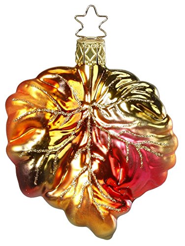 Fall Maple Leaf Colorful Glass Ornament Inge Made in Germany New in Box