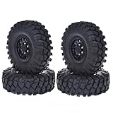 LAFEINA 4PCS 108mm Rubber Tire and 1.9" Beadlock Wheel Rim for 1:10 RC Crawler Car Axial SCX10 Tamiya CC01 RC4WD D90 D110 RC Car Tyre Parts