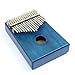 Apelila 17 Key Kalimba Thumb Piano, Solid Mahogany Wood Body Finger Piano with Tune Hammer,Carry Bag,Pickup,Key Stickers(Blue)