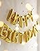 Fecedy Gold Happy Birthday Balloons Banner，Aluminum Foil Balloons Alphabet Balloons for Birthday Party Decoration