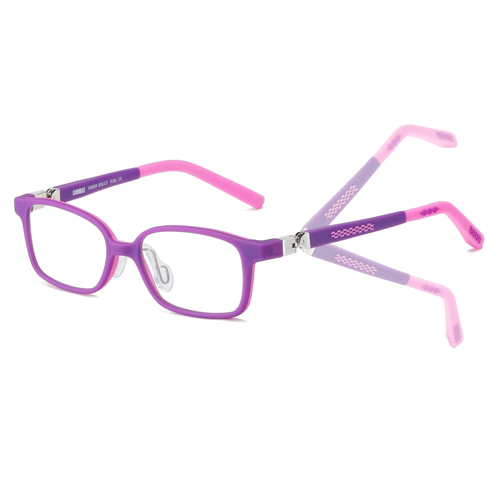 SHEEN KELLY 360° Adjust | Kids Blue Light Blocking Glasses | Age 3-7 | for Computer/Gaming/Digital Eye Protection with Blue Light Filter Lens | TR90+Silicone Frame | Purple+Pink — image 1