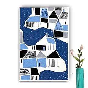 Framed Canvas Wall Art for Living Room, Bedroom Abstract House Canvas Prints for Modern Home Decoration Ready to Hang - 16"x24" inches