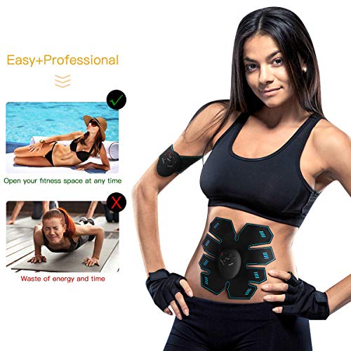 Antmona Abs Stimulator, Muscle Toner - Abs Stimulating Belt- Abdominal Toner- Training Device for Muscles- Wireless Portable to-Go Gym Device- Muscle Sculpting at Home- Fitness Equipment, Black