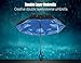 Umbrella, AIGUMI C-Shaped handle Golf Umbrella Car Reverse Umbrella Waterproof Reverse Folding Double Layer Inverted Self Standing Umbrella(Sky-Blue)