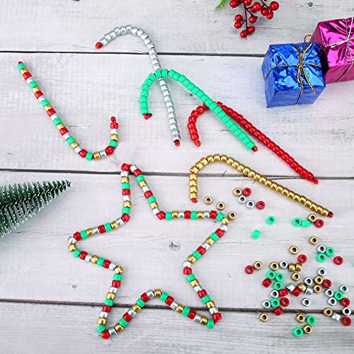 Efivs Arts Chirstmas Pony Beads,Giant Crayon Beads Big Spcaer Beads Barrel Beadsfor for Chistmas DIY Jewelry Making - Approximately 1000pcs(6 x 9 mm) - Thumbnail 3