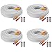 WildHD 4x200ft BNC Cable All-in-One Siamese Video and Power Security Camera Cable Extension Wire Cord with 2 Female Connetors for All HD CCTV DVR Surveillance System (White)