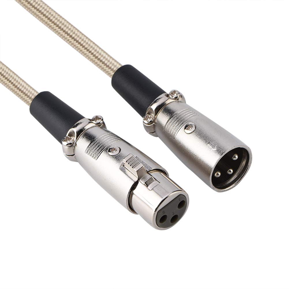 KIKYO Audio Cable, 3-Pin XLR Male to XLR Female Audio Cable, Microphone Audio Wire, 1m/3m/5m Optional, with Protective Metal Connector Housing(3 meters)