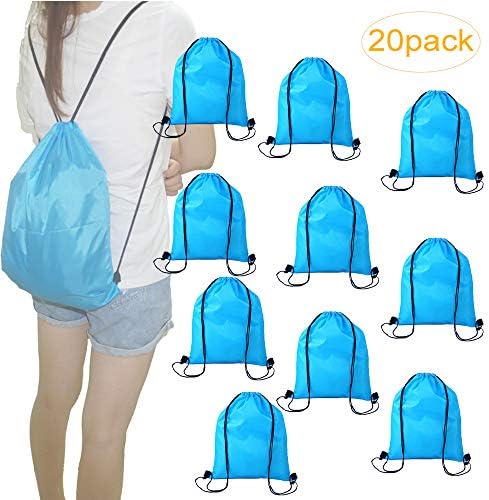 MepLife Waterproof Foldable Drawstring Tote Backpack Bags Bulk,Reusable Grocery Bag,Promotional Favor Bags, Budget Bag,Cinch Sack Back Pack String Bag for Sundries Storage Organizer
