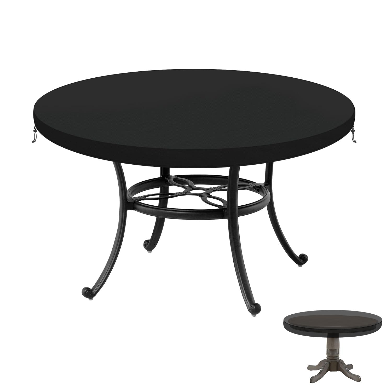 LAMUNI Round Table Top Cover 102cm Circular Garden Table Covers Waterproof Garden Furniture Cover Outdoor Table Cover Fitted Round Table Cloth for Bistro Tables, 102x10cm