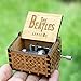 HOSALA Let It Be Classical Music Box Handmade Laser Engraved Vintage Wooden Hand Crank Musical Box Gifts for Wedding Birthday/Christmas/Valentine's Day (let it be)