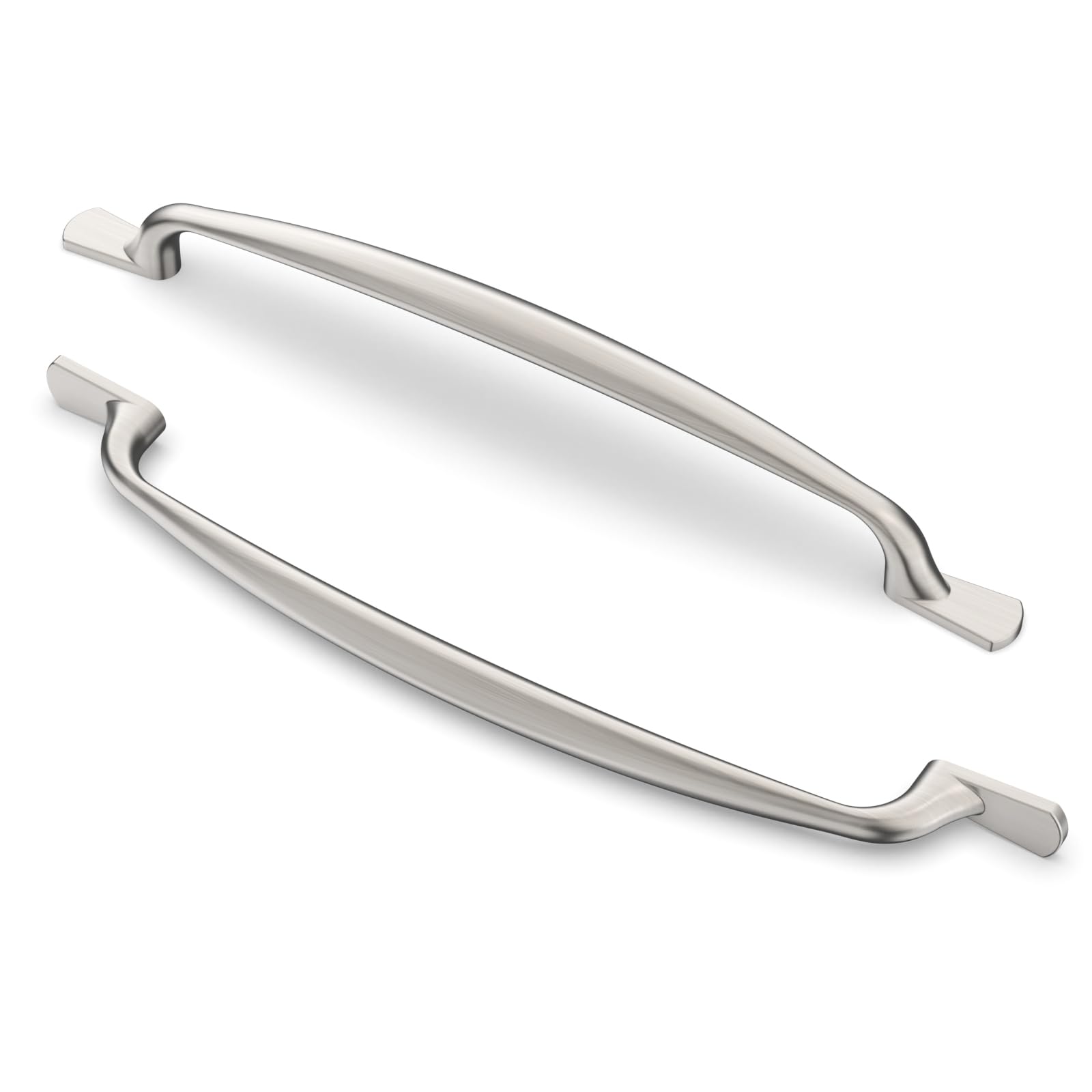 FURNIWARE Pack of 10 Cabinet Handles, 160mm(6.3 Inch) Hole Center Brushed Nickel Cabinet Pulls Kitchen Door Handles Hardware Pulls Kitchen Cabinet Door Handles