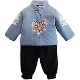 Mud Kingdom Little Boys Fleece Outfits Tang Suit Traditional Style