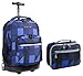 J World Block Navy Sunrise Roller Backpack Back Pack and Cody Lunch Bag Bundle Set