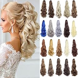 22 Inch Long Wavy Hair Ponytail Synthetic Wrap On