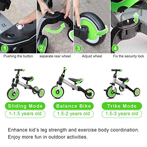 KORIMEFA 5 in 1 Balance Bike Tricycles for 13 Years Old, Toddler Bike
