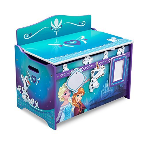 Delta Children Disney Frozen Deluxe Toy Box with Dry Erase Board, Photo Frame, Elsa, Anna, Snowgies and Olaf