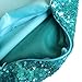 AMAZLINEN(TM) Decorative Glitzy Sequin & Comfy Satin Knit Pillow Cover 18 x 18 Pillow Covers,Hidden Zipper Design(Teal)