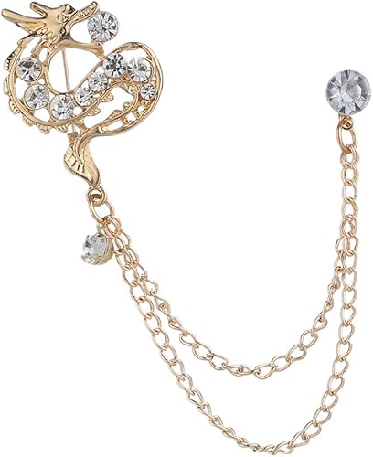 Amazon ブローチ メンズ ラペルピン チェーン付き メンズ アクセサリー スーツ 襟ラペル ピン ゴールド カフス 通販