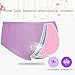Opiboo Women's Soft Cotton Menstrual Period Underwear Leakproof Postpartum Panties 5 Pack Breathable Waist Briefs
