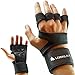Workout Gloves , Weight lifting gloves with Wrist Support for Fitness, WOD, Gym Cross Training & Powerlifting - Silicone Padding to avoid Calluses - Suits Men & Women, Strong Grip (Black, Medium)
