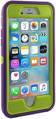iPhone 7 Plus case, OKASE iPhone 7 Plus Hybrid Dual Layer Armor Heavy Duty [Original Retail Pack] [Shockproof] [Built-in Screen Protector] Case for Apple iPhone 7 Plus (5.5in) (Purple on Green)