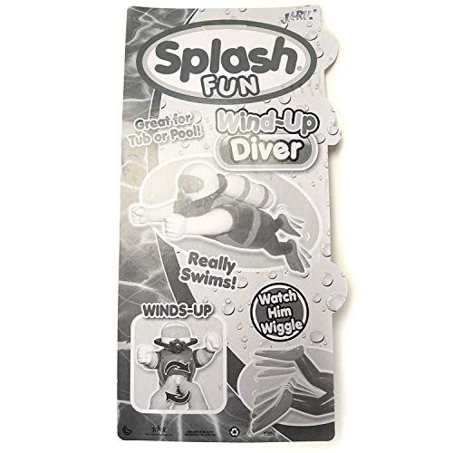 7" Large Splash Fun Wind Up Scuba Diver (2 Pack) Bathtub Pool Swimmer Toy Floats and Swims in Water with 2 GosuToys Stickers