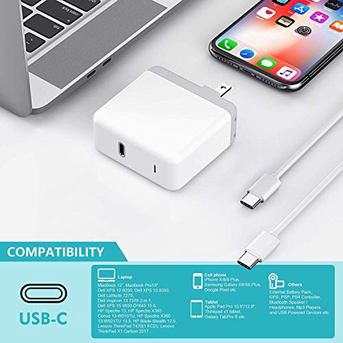 61W USB C Power Adapter, UL Certified USB Type C Wall Charger with Power Delivery Fast Charging USBC Brick for MacBook Pro 13â€, MacBook Air, iPad Pro 2018, iPhone XS/Max/XR/X/8/8+ and More