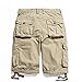 OCHENTA Men's Cargo Shorts Loose Fit Casual Work with Multi Pockets #3231 khaki 40
