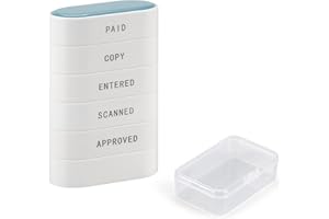 JMFHCD 5-in-1 Office Stamp Set - Pre-Inked Rubber: Paid, Copy, Entered, Scanned, Approved - Red-Ink Impression Size 1.5'' X 0.55'', Cute & Unique Designed Business Message