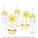 Big Dot of Happiness You are My Sunshine Paper Straw Decor - Baby Shower or Birthday Party Striped Decorative Straws - Set of 24
