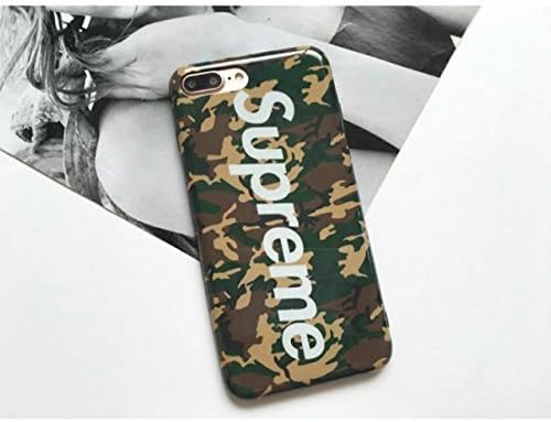 iPhone 8 4.7" Case, Slim Supreme Logo Protective Premium Soft TPU Grippy Case for Apple iPhone 8 (Green Camo)
