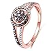 Jiangyue Lady Rings Coffee Cubic Zirconia Rhodium Rose Gold Black Plated Round Shape Ring Jewelry Size 6 7 8 9
