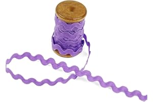 BIAS BESPOKE 3 Yards of Polly 5mm Rigid RIC-Rac Trim on a Wooden Spool, Paisley Purple