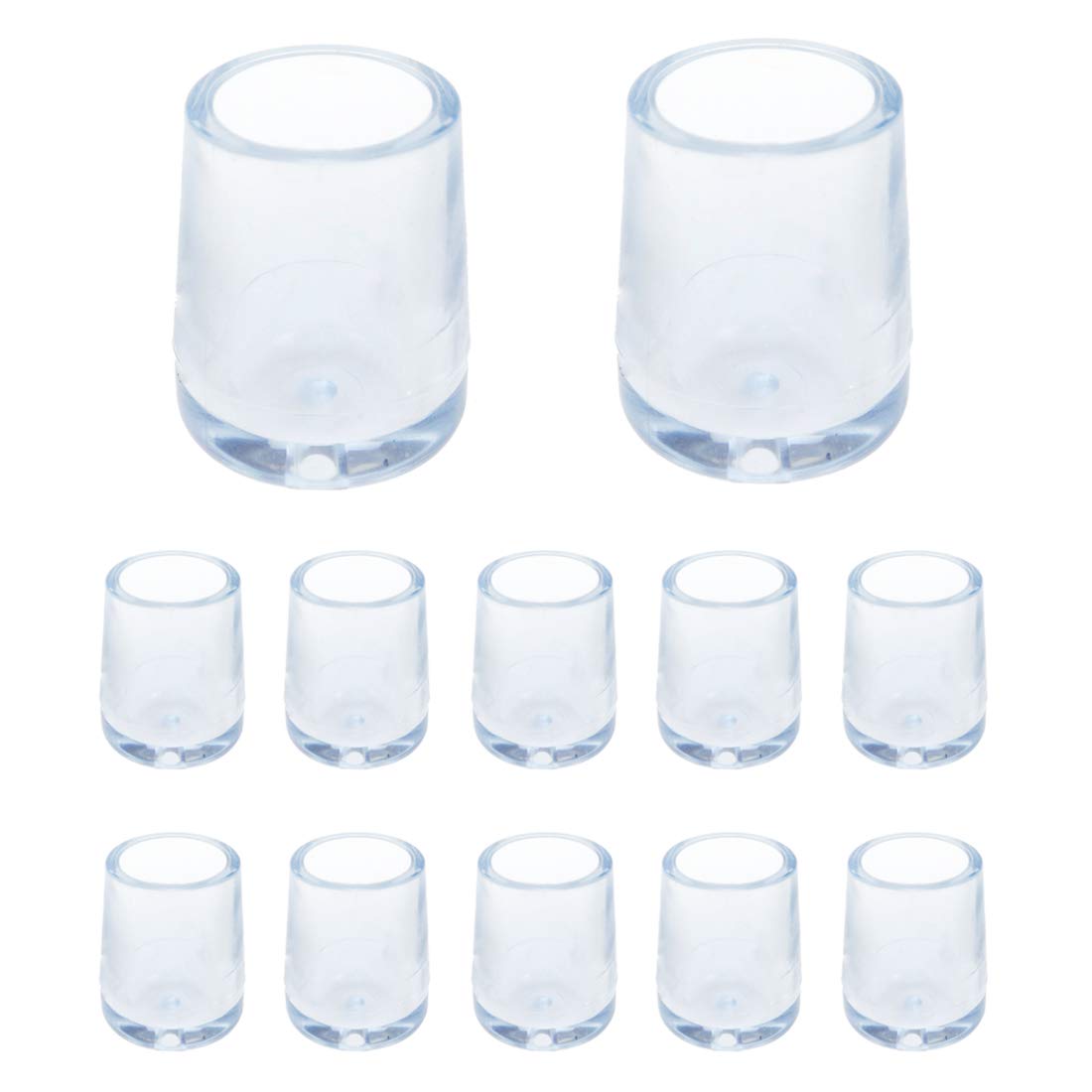 Photo 1 of Semetall 12 Pcs 12mm Inner Diameter Silicone Chair Leg Caps Floor Protectors Round Furniture Table Feet Covers,Preventing Scratches and Noise (Transparent)
