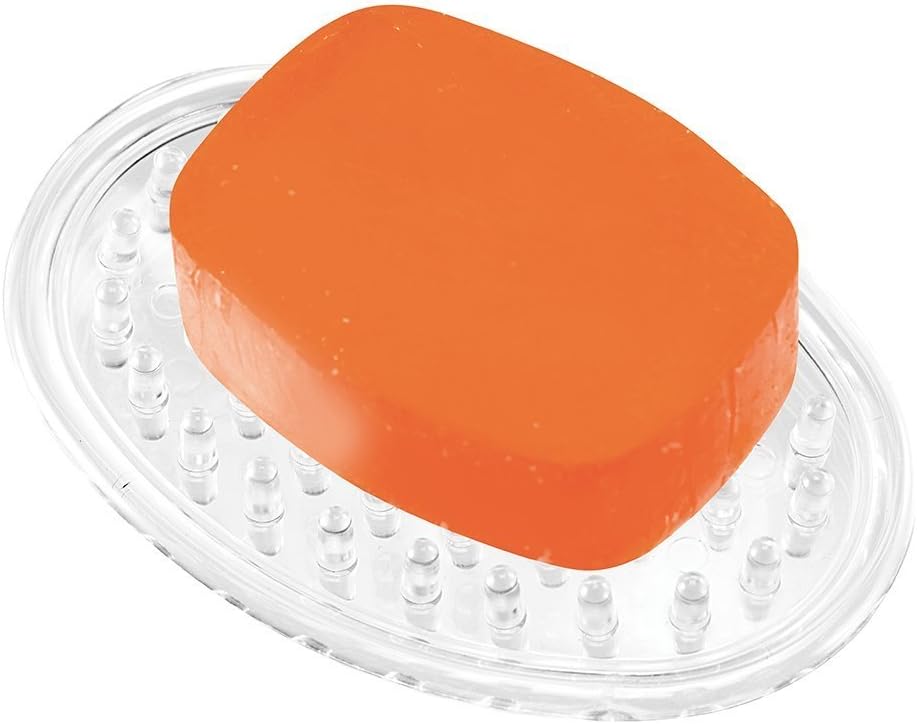 iDesign Plastic Soap Saver, Bar Holder Tray for Bathroom Counter, Shower, Kitchen, 3.25" x 4.75", Set of 3, Clear: Home & Kitchen