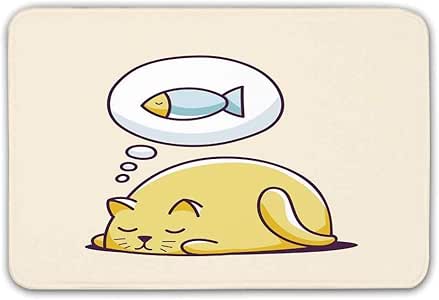 Divertido antideslizante Alfombra de entrada de goma, gatito lindo